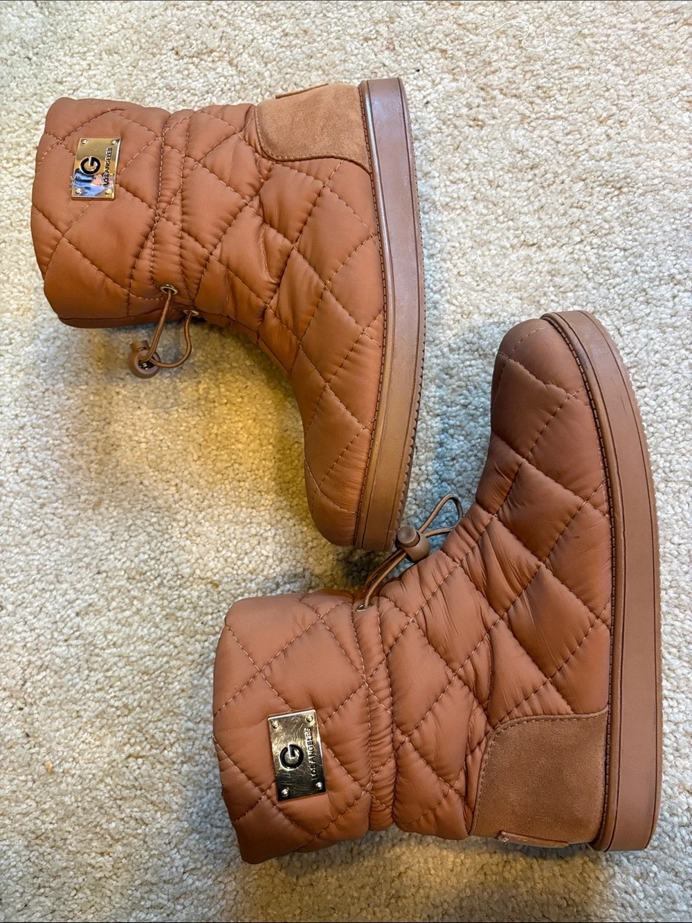 G by Guess Quilted Ankle Boots in Brown